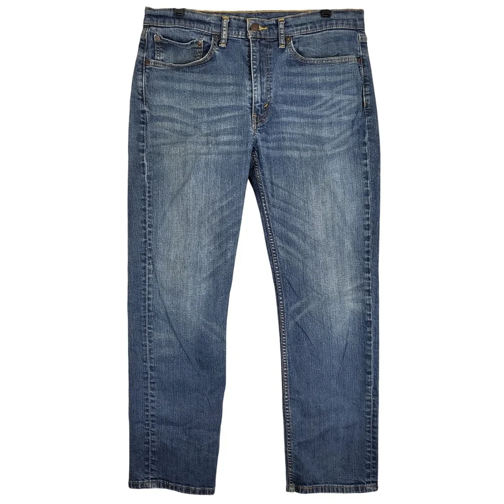 Levis 514 Mens Jeans W34 L30 Straight Fit‎ Medium Wash Blue Denim Pants
